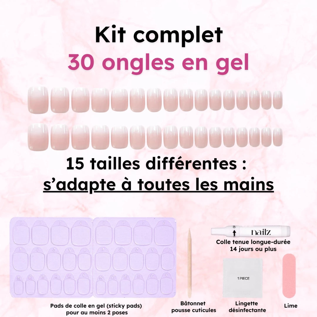 Faux-ongles réutilisables Baby Boomer - Press-on Nails couleur dégradé –  Nailz, image size:1080x1080