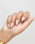 Faux-ongles nude bordure dorée