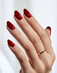 Faux-ongles reutilisables rouge foncé