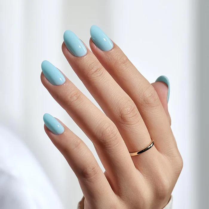 Faux-ongles réutilisables bleu ciel